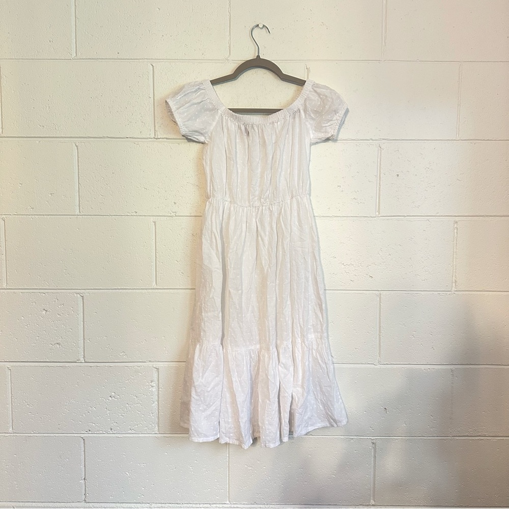 JCrew white peasant style dress - cute!